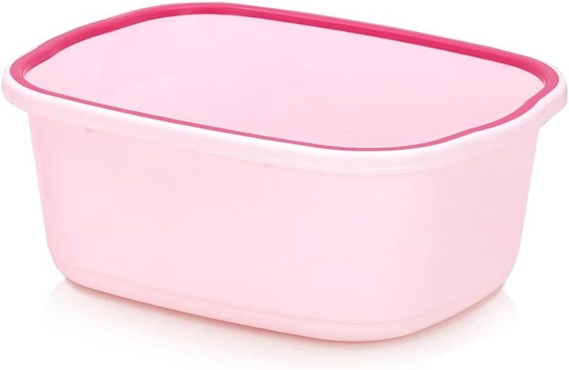 LANKESH ENTERPRISE Unbreakable Plastic Multipurpose Bathroom Tub Laundry Clothes Washing Bucket Tub Home Accessories Set Rectangular Small Kids Tub Design Pink - Image 1