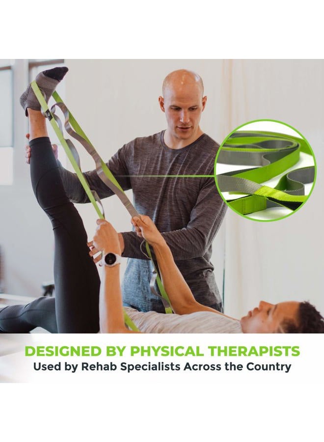 Gradient Fitness Stretching Strap for Physical Therapy, 12 Multi-Loop Stretch Strap 1" W x 8' L, Neoprene Handles, Physical Therapy Equipment, Yoga Straps for Stretching, Leg Stretcher (Green) - Image 3