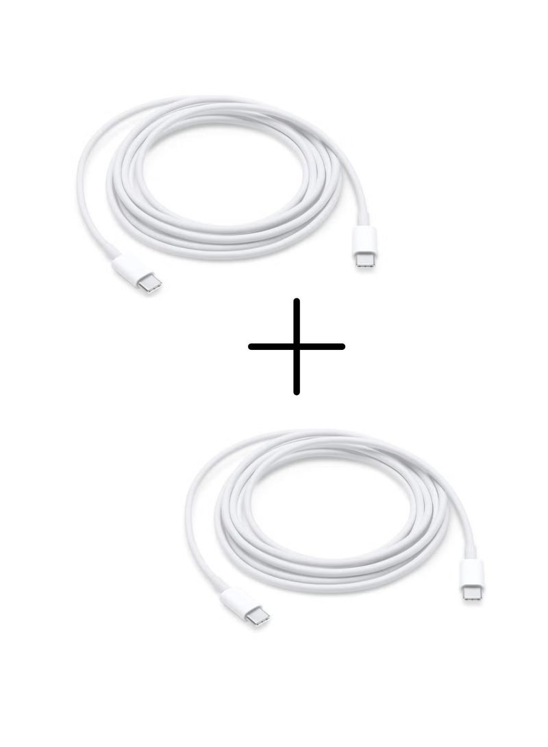 IAF 2 Pack of Power Flow USB C Cable 60W, USB-C to USB-C Cable 2 meter, USB C Charger Cable for iPhone 15, Mac Book Pro 2020, iPad Pro 2020, Switch, Samsung Galaxy S20 Plus S9 S8 Plus, Pixel, Laptops and lot more  - Image 1