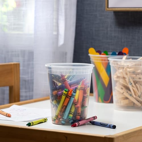 Stack Man [60-Sets] Plastic Deli Food Storage Containers with Airtight Lids Combo Set | 32 oz | 16 oz | 8 oz. | Disposable Plastic Takeout Containers for Soup - Freezer, Microwave and Dishwasher Safe - Image 5