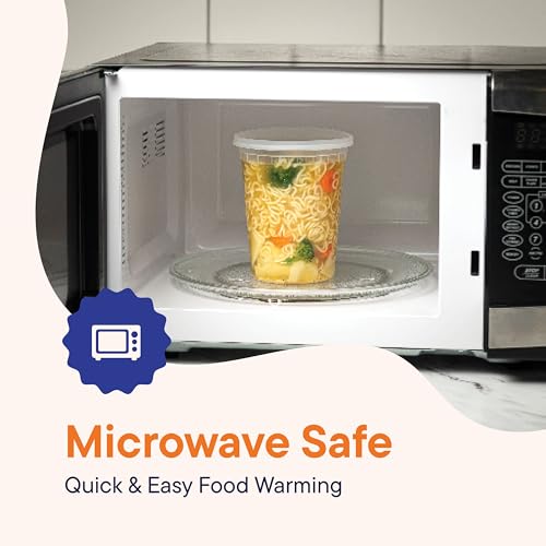 Stack Man [60-Sets] Plastic Deli Food Storage Containers with Airtight Lids Combo Set | 32 oz | 16 oz | 8 oz. | Disposable Plastic Takeout Containers for Soup - Freezer, Microwave and Dishwasher Safe - Image 4