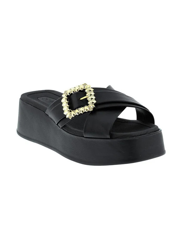 Beira Rio Beira Rio Ladies Flat Sandals Black | Made In Brazil