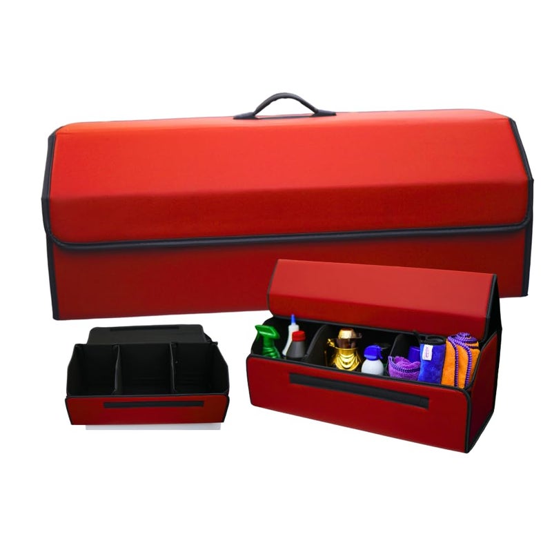 MOTRK Car Trunk Organizer with Lid,Collapsible Car Trunk Storage Organizer, Adjustable Pockets, Collapsible Multi-Compartment, Non-Slip Bottom, Waterproof, Car Accessories Car Storage - Image 1