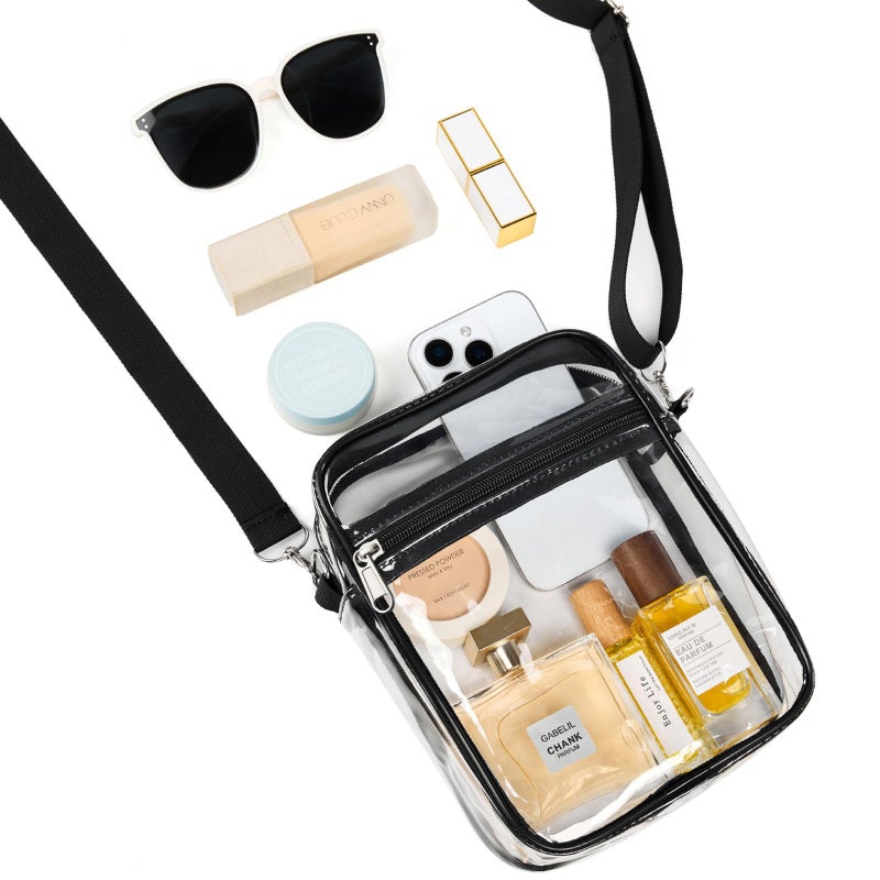 Fibrdoo Clear Crossbody Purse Bag, Clear Bag Stadium Approved with Front Pocket for Concerts Sports Festivals (L) - Image 4