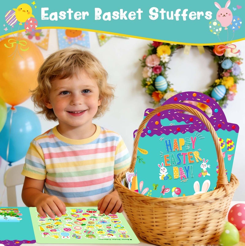 Dokeawo Easter Basket Stuffers Essentials for Kids Toddler, Easter Stickers, Reusable Sticker Books for Toddlers 2-4 Years 1-3 Boys Girls, Classroom Treasure Box Prizes, Party Favors, Gifts Crafts Activities - Image 5