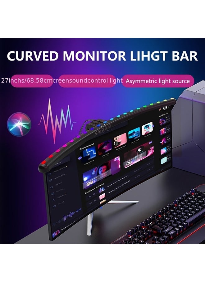 XiuWoo - Adjustable USB RGB LED Monitor Light Screen Lamp With RGB Backlight 60cm For Over 24inches Cured Monitor Gaming Room - Image 1