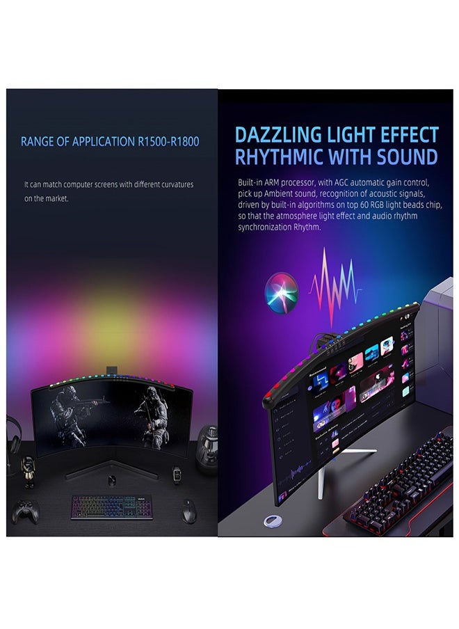 XiuWoo - Adjustable USB RGB LED Monitor Light Screen Lamp With RGB Backlight 60cm For Over 24inches Cured Monitor Gaming Room - Image 1