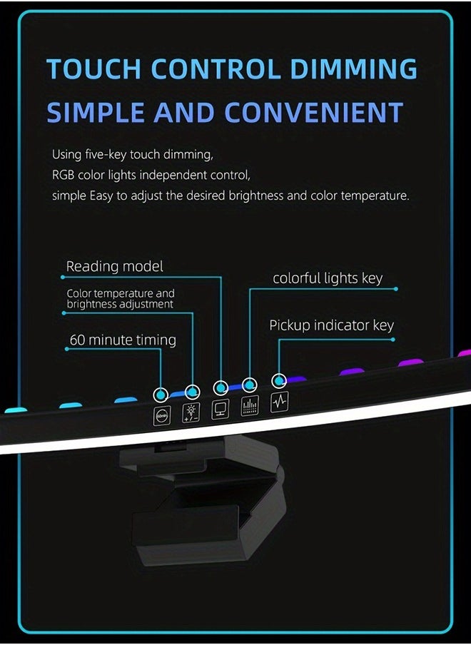 XiuWoo - Adjustable USB RGB LED Monitor Light Screen Lamp With RGB Backlight 60cm For Over 24inches Cured Monitor Gaming Room - Image 1