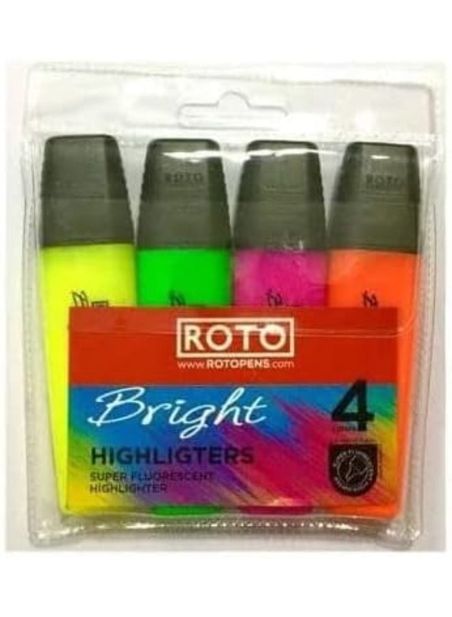 Roto Highlighter Bright Set of 4 Pens - Image 3