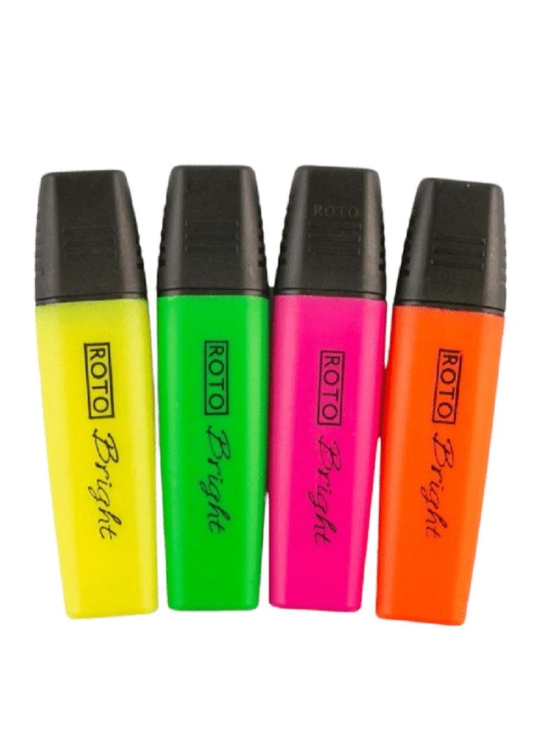 Roto Highlighter Bright Set of 4 Pens - Image 1