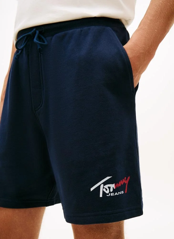 TOMMY JEANS  Sueded Terry Signature Logo Sweat Shorts for Men | Best Price UAE