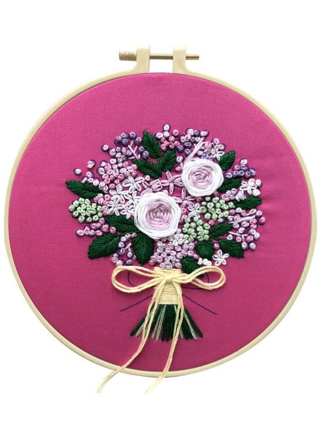 NIBEMINENT Floral Pattern Embroidery Kit for Beginners Multicolour - Image 1