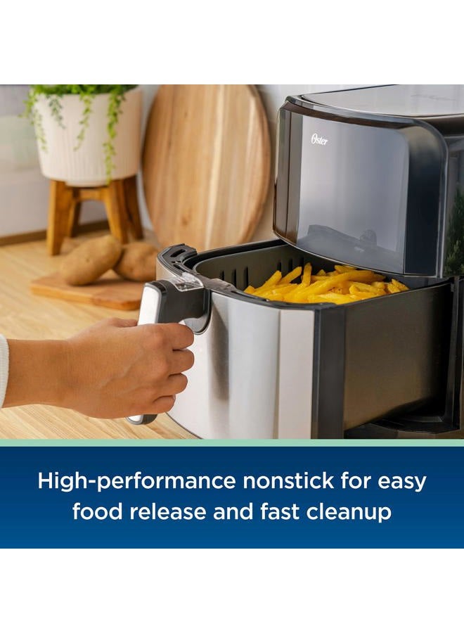 Oster DiamondForce Nonstick XL 5 Quart Digital Air Fryer, 8 Functions with Digital Touchscreen Stainless Steel - Image 5