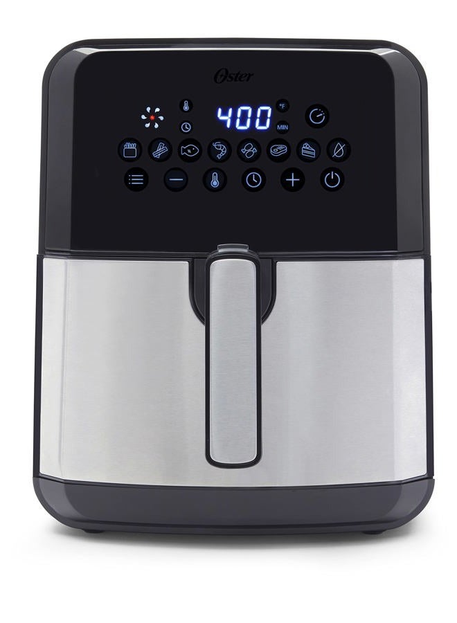 Oster DiamondForce Nonstick XL 5 Quart Digital Air Fryer, 8 Functions with Digital Touchscreen Stainless Steel - Image 1