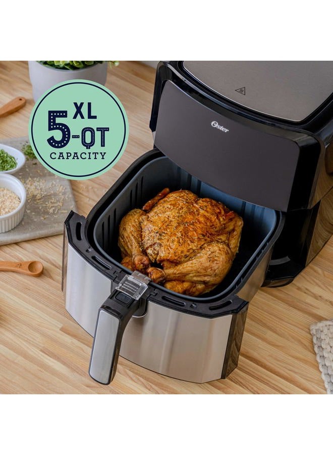 Oster DiamondForce Nonstick XL 5 Quart Digital Air Fryer, 8 Functions with Digital Touchscreen Stainless Steel - Image 4