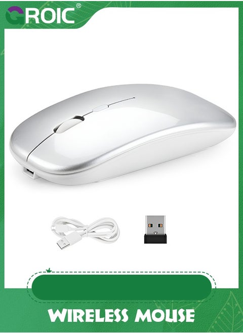 Wireless Mouse, 2.4G Noiseless Mouse with USB Receiver Portable Computer Mouse for PC, Tablet, Laptop,Slim Mouse Silent Mice Noiseless