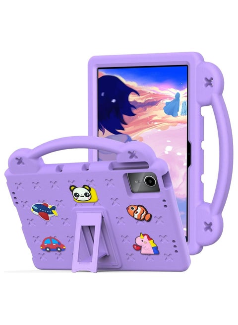 Kids Case for Huawei MatePad SE 11 (2024), Heavy Duty EVA Foam Shockproof Cover Kids Proof Case with Stand (Purple)