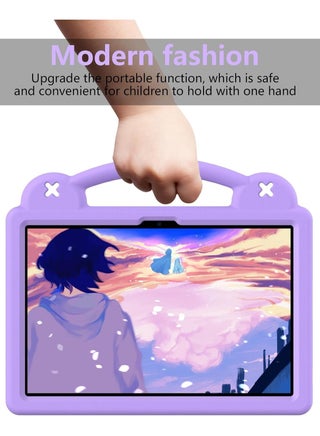 Kids Case for Huawei MatePad SE 11 (2024), Heavy Duty EVA Foam Shockproof Cover Kids Proof Case with Stand (Purple) - view 4
