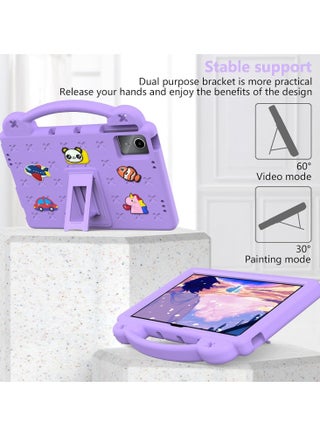 Kids Case for Huawei MatePad SE 11 (2024), Heavy Duty EVA Foam Shockproof Cover Kids Proof Case with Stand (Purple) - view 5