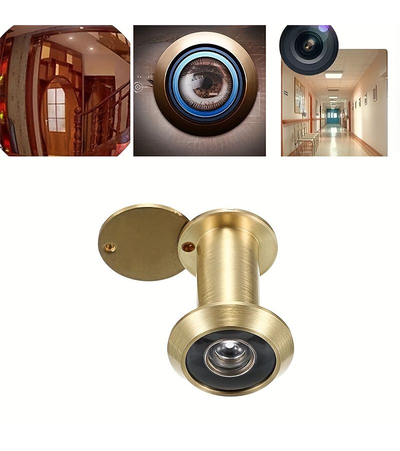 Golden 220 Degree Wide Angle Door Peephole Viewer 30mm Anti Theft Security Lens - Image 1