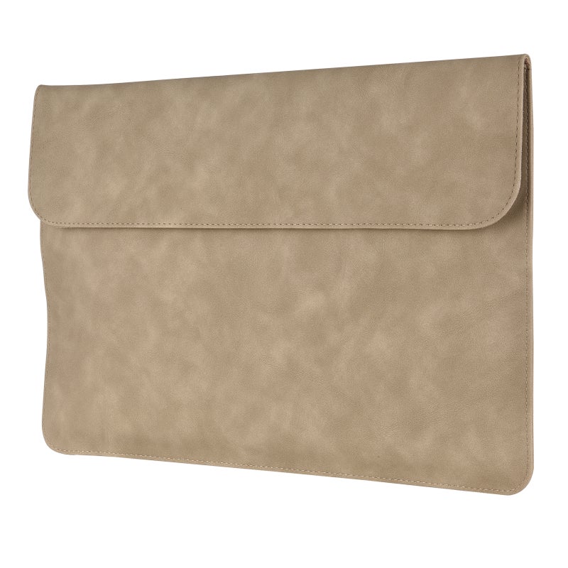 Laptop Sleeve: 15.6 Inch Yellow Frosted PU Material With 4 Invisible Magnets - Slim Lightweight Design Laptop Case for Office Home Travel - Image 1