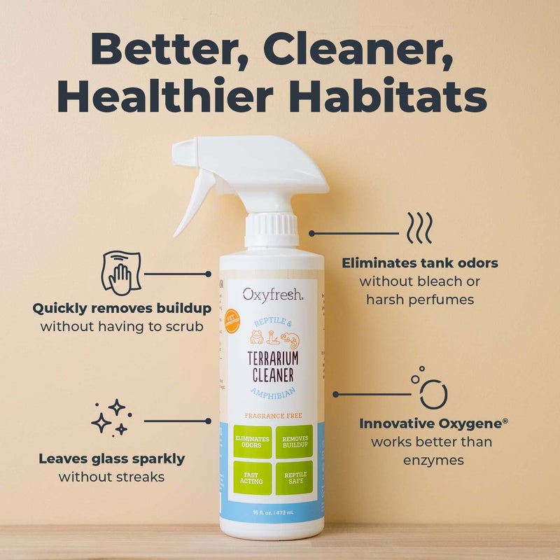 Oxyfresh Premium Terrarium Cleaner - Professional Amphibian and Reptile Terrarium Smell Eliminator - Safe & Quickly Removes Waste & Odors - Streak Free Glass - Bleach Free - Image 3