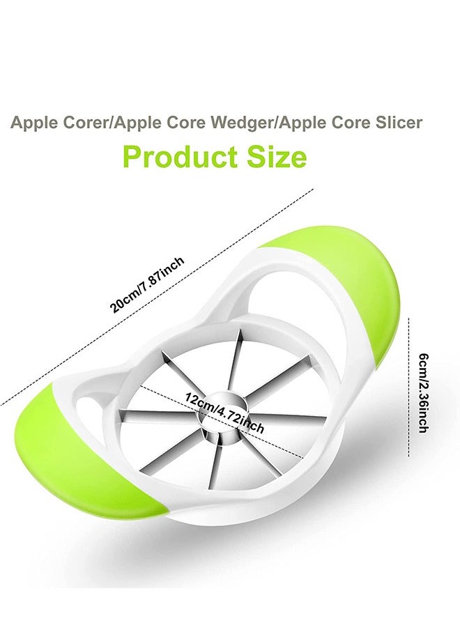 Generic - 8 Super Sharp Blades Stainless Steel Apple Slicer Corer Divider, Professional Apple Slicer Fruit Cutter Upgraded Version, Large Apple Chopper and Divider Pitter Divider, Apple Corer Tool (Green) - Image 1