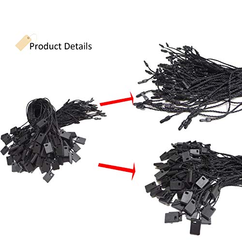 Acuteye 1000Pcs 7-inch Hang Tag String, Nylon Snap Lock Pin Loop Fastener Hook Ties for Clothes Tags, Price Tags, Shoes Snap Lock, Luggage Label, Easy and Fast to Attach(Black) - Image 4