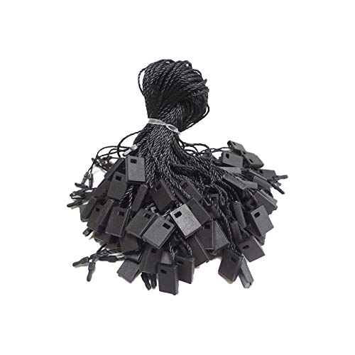 Acuteye 1000Pcs 7-inch Hang Tag String, Nylon Snap Lock Pin Loop Fastener Hook Ties for Clothes Tags, Price Tags, Shoes Snap Lock, Luggage Label, Easy and Fast to Attach(Black) - Image 1