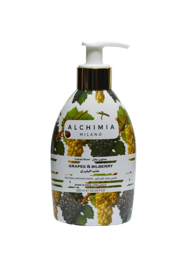 Alchimia Natural Antibacterial Liquid Soap Grape & Bilberry 300ML| Antioxidant Care with Gentle Protection | Hand Wash | Germ Protection & Deep Cleansing | Moisturizing Formula - Image 1