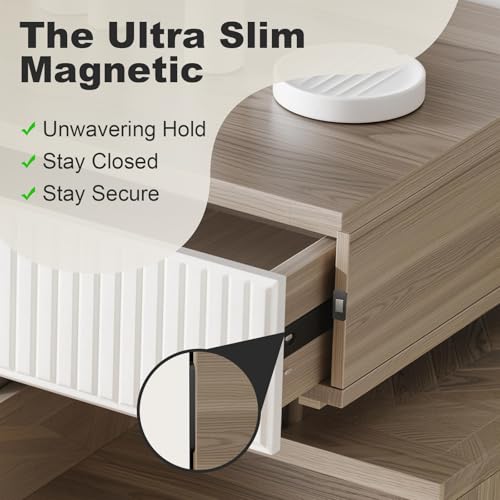 PHIXBEAR 8 Pack Black Magnetic Door Catch, Ultra Thin Cabinet Door Magnets, Adhesive Drawer Magnets to Stay Closed, Stainless Steel Cabinet Latch Easy to Install with Double Sided Tape - Image 5