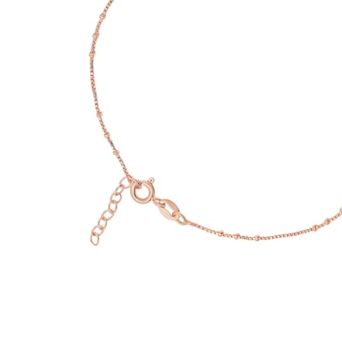 ZAVYA 925 Sterling Silver Fused Hearts Rose Gold Plating Anklet (Single) | Gift for Women & Girls | With Certificate of Authenticity & 925 Hallmark | Gift for Women & Girls - Image 5