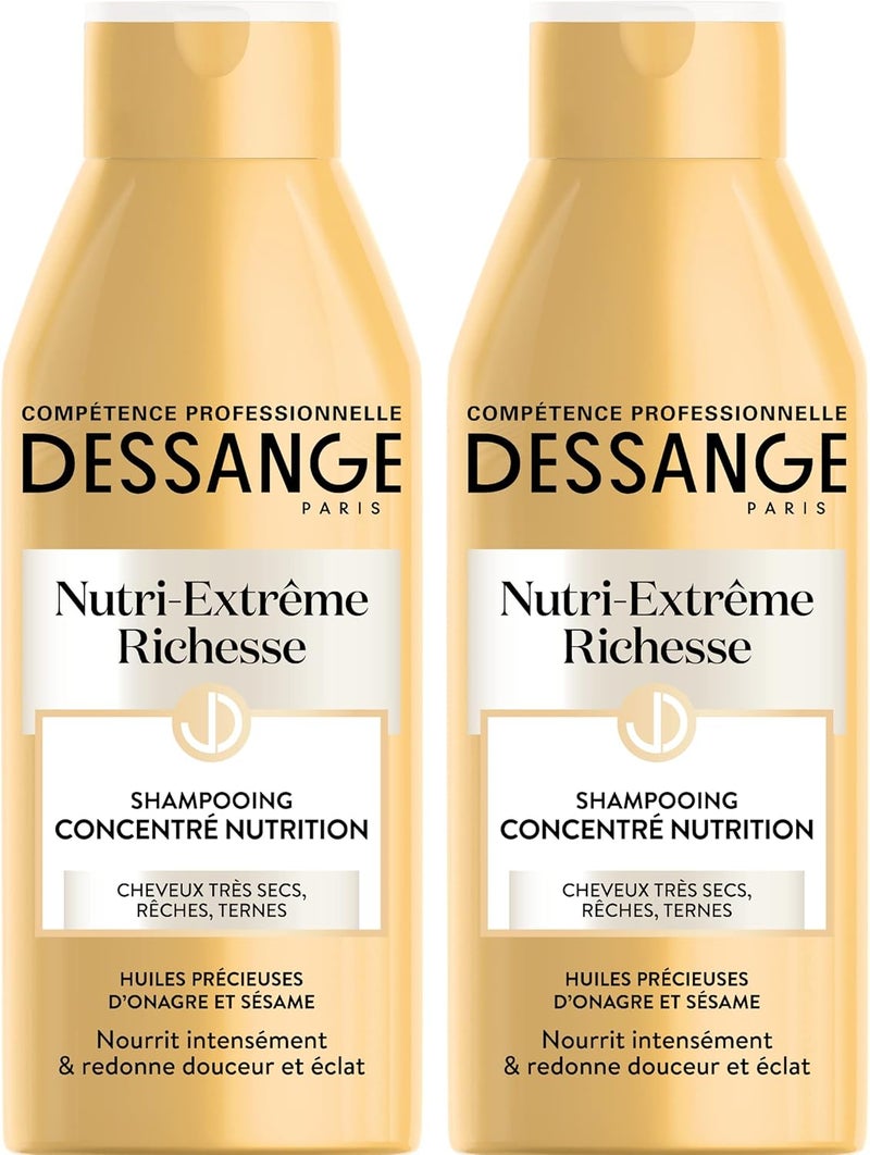Dessange NutriExtrme Richesse Concentrated Nutrition Shampoo for Dry Very Dry or Dull Hair 250 ml Set of 2