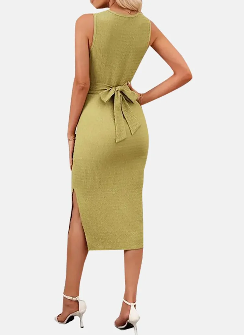 يونيكي Green Solid Bodycon Dress