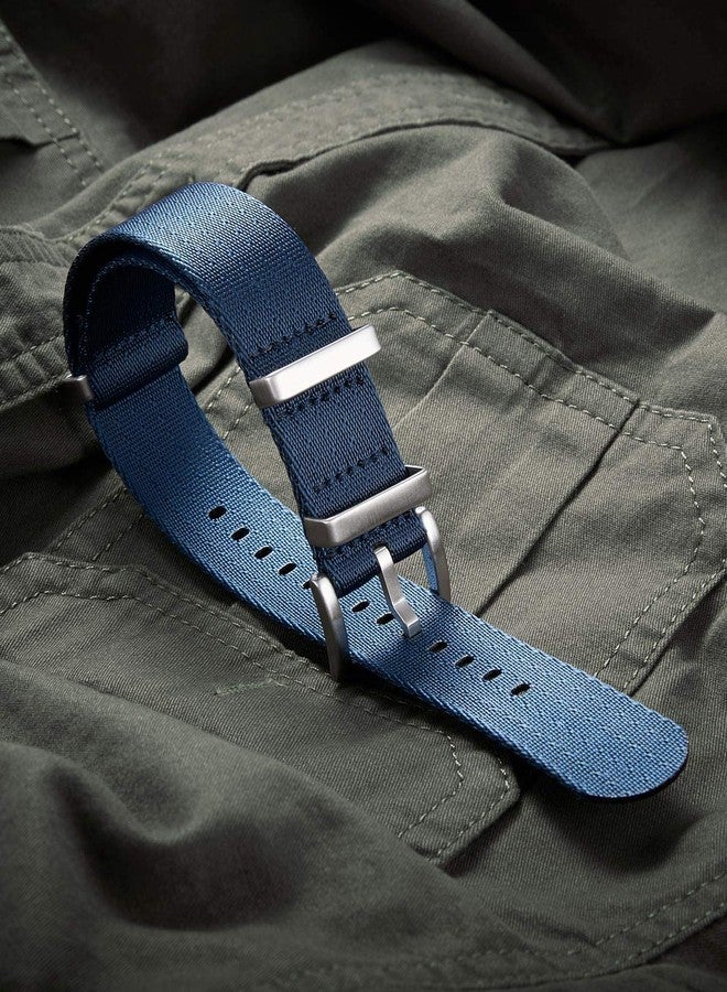 BINLUN Nylon Watch Straps Thick G10 Premium Ballistic Multicolor Replacement Watch Bands with Silver/Black Stainless Steel Buckle for Men Women 18mm 20mm 22mm 24mm（Blue，22mm） - Image 2