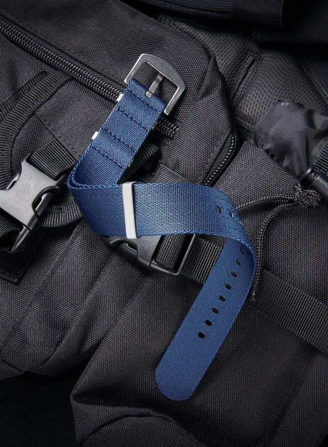 BINLUN Nylon Watch Straps Thick G10 Premium Ballistic Multicolor Replacement Watch Bands with Silver/Black Stainless Steel Buckle for Men Women 18mm 20mm 22mm 24mm（Blue，22mm） - Image 3