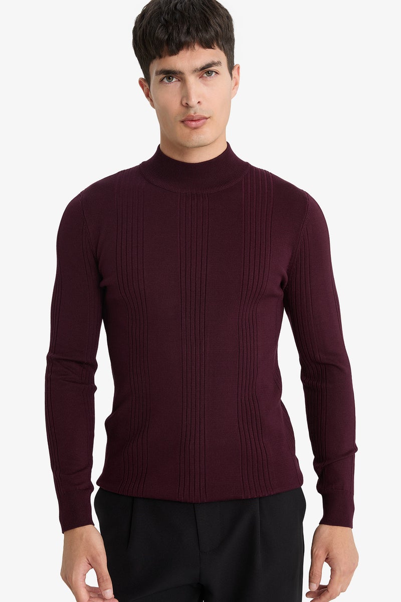 DeFacto Red Man Standard Fit Half Turtleneck Knitwear Pullover Casual - Image 1
