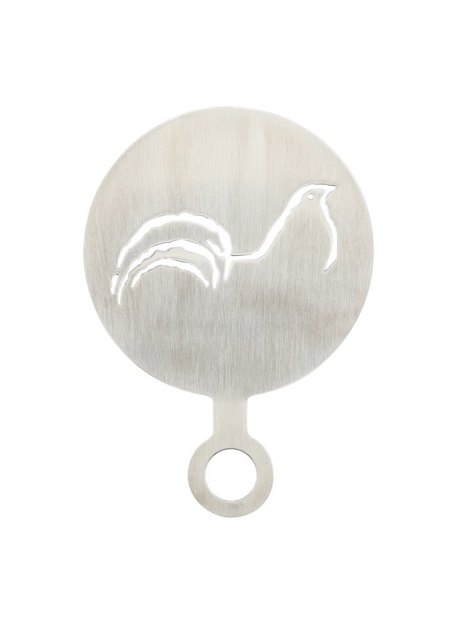 Restaurantware Restpresso 4.75 Inch Latte Stencil, 1 Bird Coffee Stencil - Coffee Art Template, Decorate Cupcakes, Cakes, or Cookies, Stainless Steel Cappuccino Stencil, Heat-Resistant - Image 1