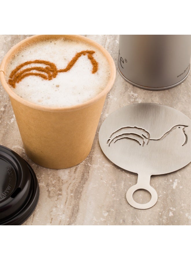 Restaurantware Restpresso 4.75 Inch Latte Stencil, 1 Bird Coffee Stencil - Coffee Art Template, Decorate Cupcakes, Cakes, or Cookies, Stainless Steel Cappuccino Stencil, Heat-Resistant - Image 3