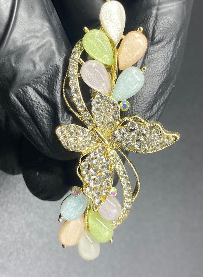 BAOER Golden Stone Small Metal Hair Clip/Hair Claw/Clutcher/Back pin for Wedding/Trending Hair Accessories for girls & Women (French Barrette Clip) (Pack of 1) - Image 5