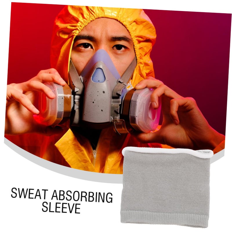 Washable Cotton Sweat Absorbent Mask Liners Anti Slip 2 Pack Black - Image 4