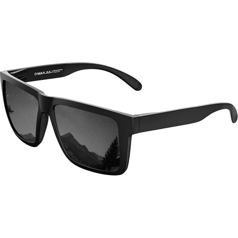 MAXJULI XXL Size Double Extra Large Z87 Sunglasses for Big Wide Heads Men TR90 Ultralight UV400 Protection Glasses 8228 Matte Black FrameCat3 Grey Lens Polarized - Image 2