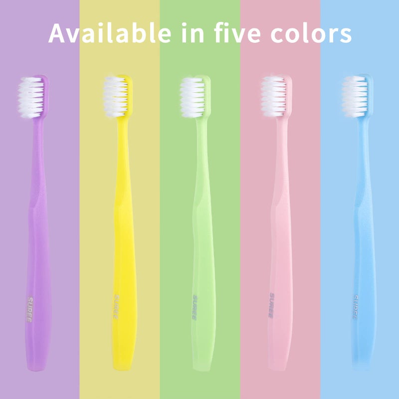 SUREE Extra Soft Toothbrush for Sensitive Teeth and Gums (5 Pack), Ultra Soft Toothbrush with 10000 Micro Nano Bristles for Adults and Elderly - Image 2