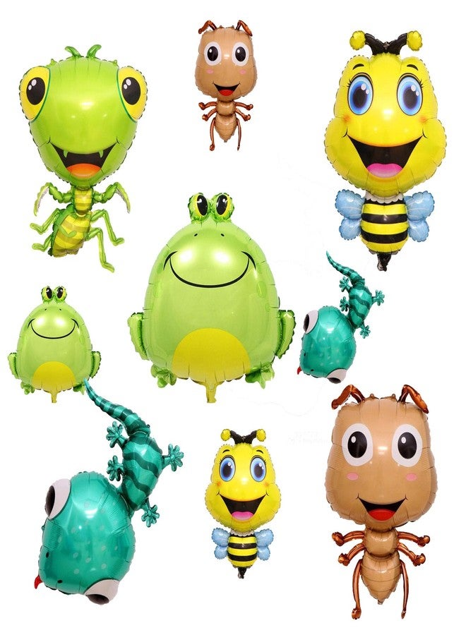 LYK 10PCS Insect Animal Balloons Bee Gecko Ant Mantis Frog Foil Mylar Balloon for Baby Shower Kids Boys Garden Insect Animals Theme Birthday Party Supplies Decorations - Image 1