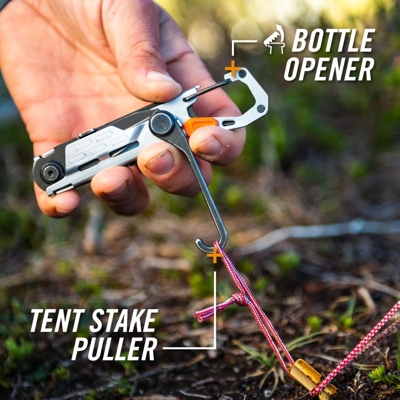 Gerber Gear Stake Out 11-in-1 Multi-tool - 2.2" Plain Edge Blade, Tent Stake Puller, Carabiner Carry - EDC Gear and Equipment - Bronze - Image 4