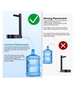 OASIS-TH Portable Water Dispenser And Desk Water Dispenser for All kind of  Bottle Appropriate Bedside Intelligent 7 Levels Ounce Portable Detachable Water Jug Pump for Camping Home Office Kitchen Travel  - Image 5
