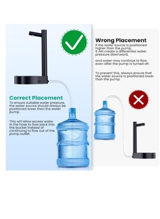 OASIS-TH - Portable Water Dispenser And Desk Water Dispenser for All kind of  Bottle Appropriate Bedside Intelligent 7 Levels Ounce Portable Detachable Water Jug Pump for Camping Home Office Kitchen Travel - Image 1
