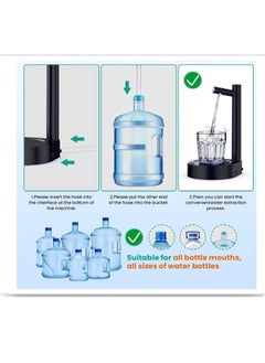 OASIS-TH Portable Water Dispenser And Desk Water Dispenser for All kind of  Bottle Appropriate Bedside Intelligent 7 Levels Ounce Portable Detachable Water Jug Pump for Camping Home Office Kitchen Travel  - Image 3
