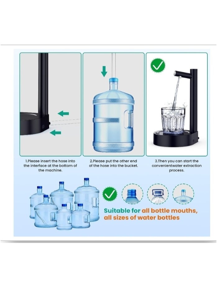 OASIS-TH - Portable Water Dispenser And Desk Water Dispenser for All kind of  Bottle Appropriate Bedside Intelligent 7 Levels Ounce Portable Detachable Water Jug Pump for Camping Home Office Kitchen Travel - Image 1