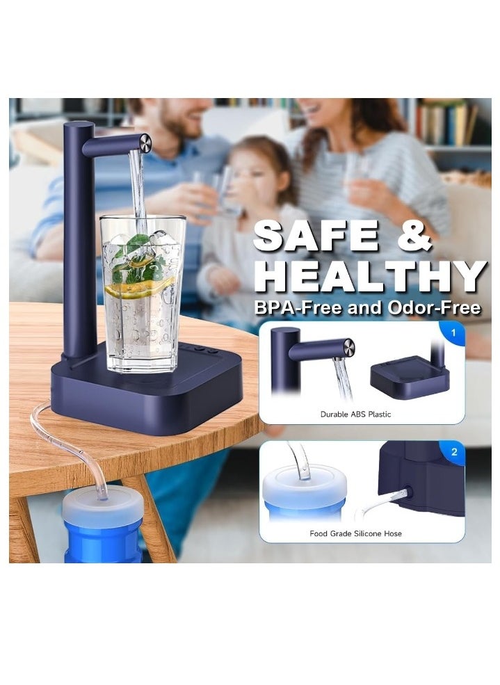 OASIS-TH - Portable Water Dispenser And Desk Water Dispenser for All kind of  Bottle Appropriate Bedside Intelligent 7 Levels Ounce Portable Detachable Water Jug Pump for Camping Home Office Kitchen Travel - Image 1